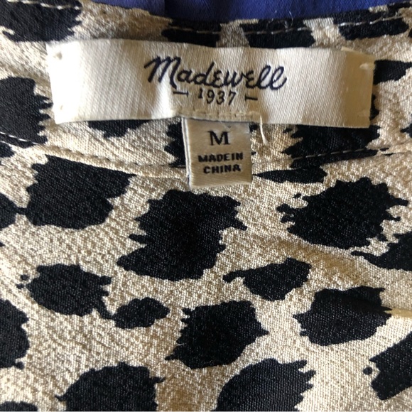 Madewell Morningside Shift Dress Leopard Sketch Size M Animal Print Short Sleeve - Picture 11 of 14